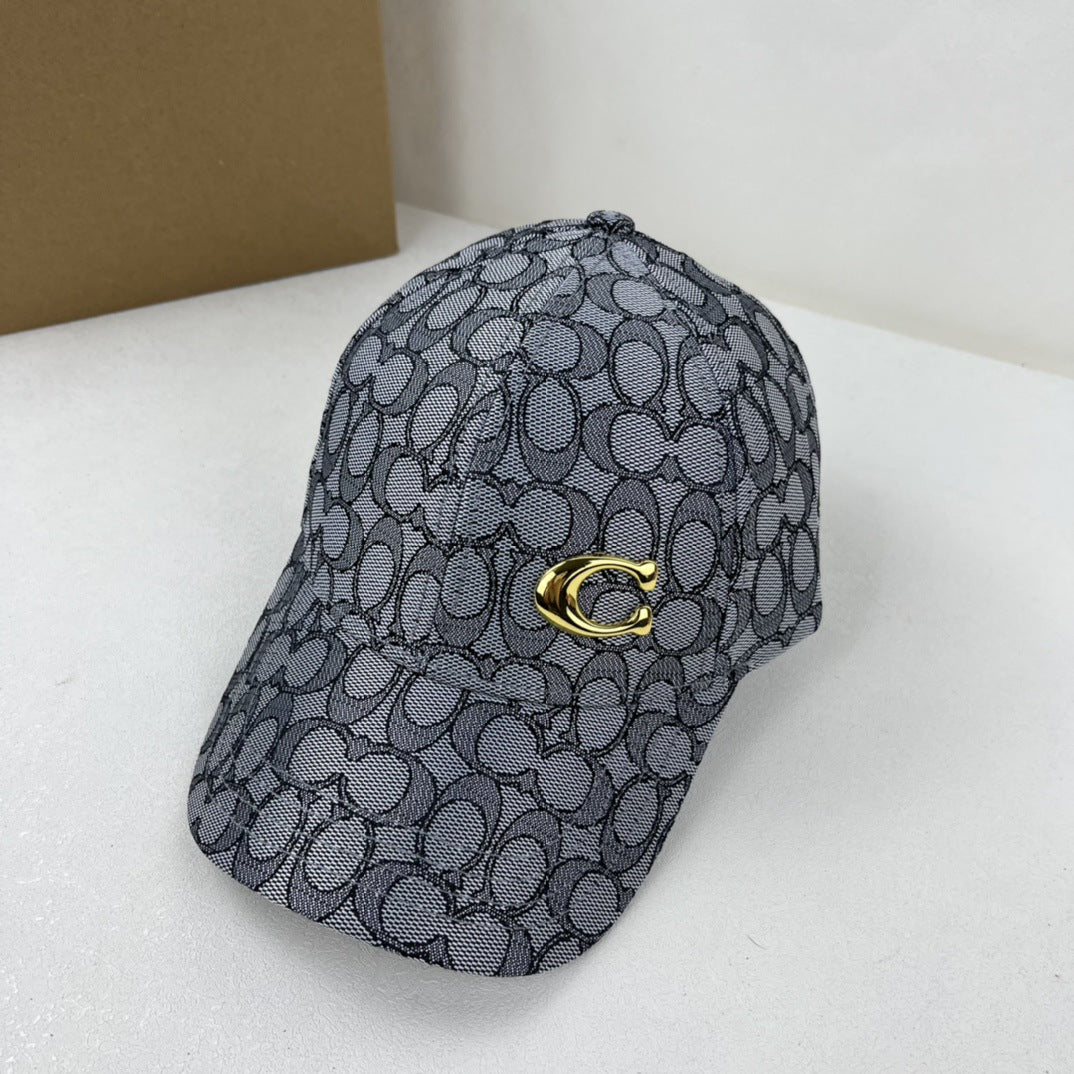 Classic Jacquard Metal Logo Baseball Cap