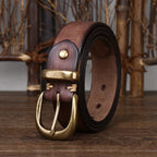 Vintage - Style Men's Belt with Copper Buckle