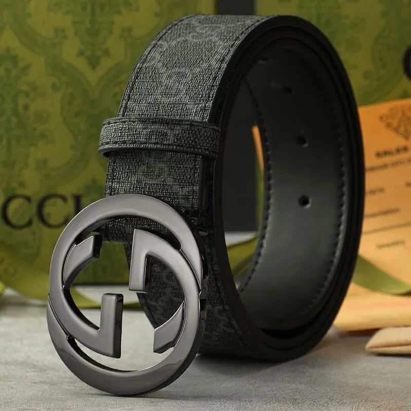 Men's Belt with Pattern Texture, Taste Shown in Details