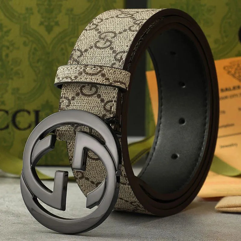 Men's Belt with Pattern Texture, Taste Shown in Details