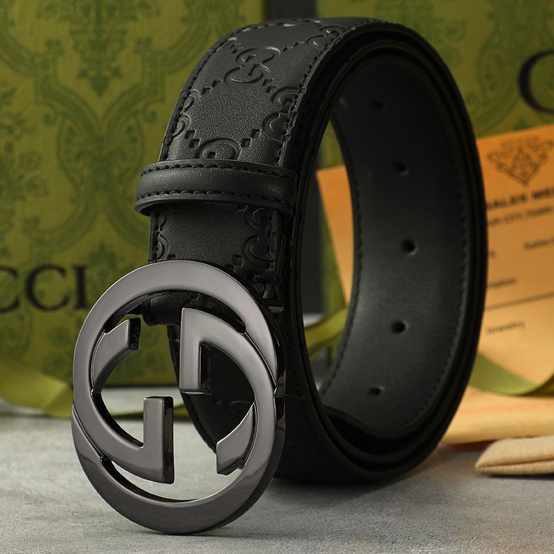 Men's Belt with Pattern Texture, Taste Shown in Details