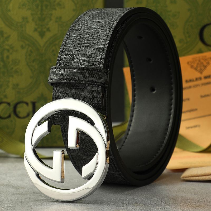 Men's Belt with Pattern Texture, Taste Shown in Details