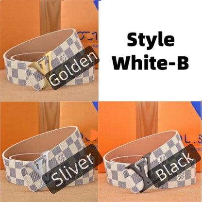 Classic Letter Buckle Men's Belt, Stylish Texture Shows Quality Delivery within 5 to 8 days There is a gift box.